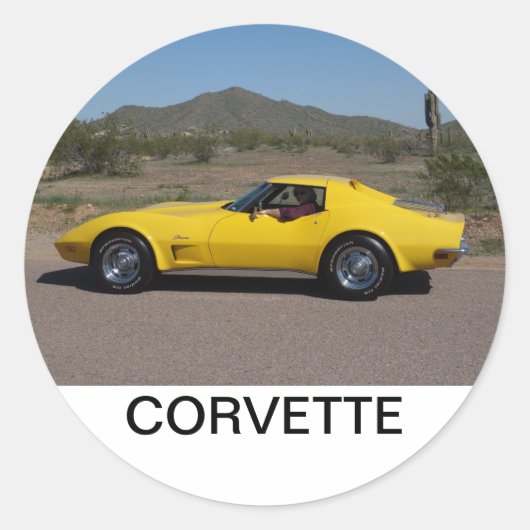 Geel 1973 Corvette Stickers (Voorkant)