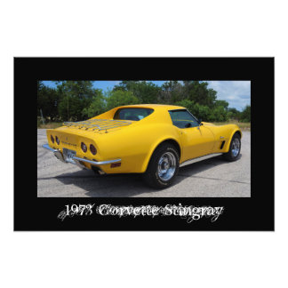 Geel 1973 Corvette Stingray C3 Foto Afdruk