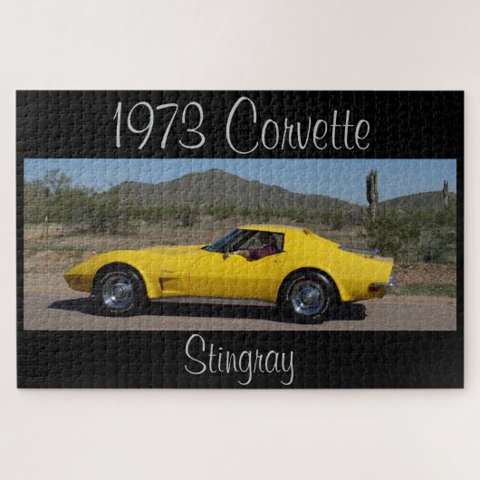 Geel 1973 Corvette Stingray Designer Legpuzzel (Horizontaal)