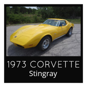 Geel 1973 Corvette Stingray Foto Afdruk