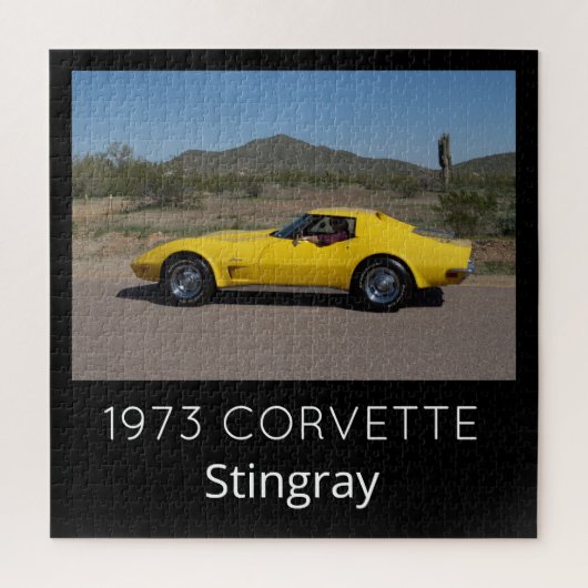 Geel 1973 Corvette Stingray Square Puzzle Legpuzzel (Verticaal)