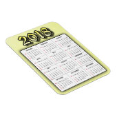 Geel 2018 Kalender Magneet (Rechterzijde)