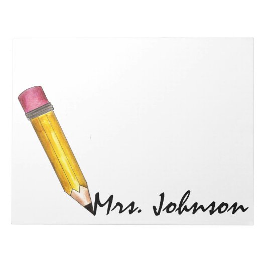 Geel #2 Potcil Schrijvend Engelse leraarsschool Notitieblok (Voorkant)