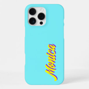 Geel 3D Indigo Modern Naam Grappige Elektrisch B iPhone 16 Pro Max Hoesje