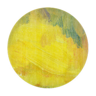 Geel Abstract: getextureerd, met de hand getekend. Snijplank