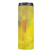 Geel Abstract: getextureerd, met de hand getekend. Thermosbeker (Achterkant)