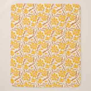 Geel Abstract Mid Century Modern Flower Sherpa Deken