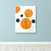 Geel Abstract minimalistisch blad canvas Afdruk (Insitu (Houten vloer))