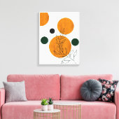 Geel Abstract minimalistisch blad canvas Afdruk (Insitu (Woonkamer))