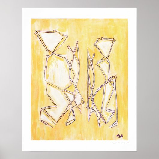 Geel Abstract paar Home Decor 16x20 afdrukken Poster (Voorkant)