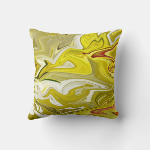Geel abstract patroon kussen