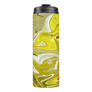 Geel abstract patroon thermosbeker