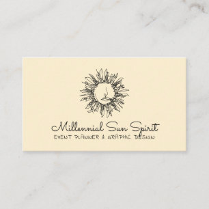 Geel Abstract Spiritueel-Celestial Sun Tarot Visitekaartje