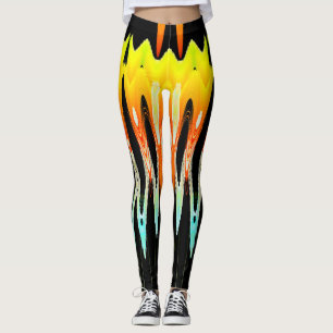 geel abstract tulpenontwerp met Tron2021. Leggings