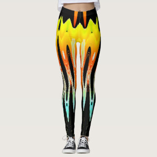 geel abstract tulpenontwerp met Tron2021. Leggings