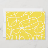 Geel Abstracte Lijn Vet Aangepaste Bruidsdouche  Bedankkaart (Achterkant)