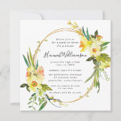 Geel Afstuderen Daffodil Square Kaart (Voorkant)