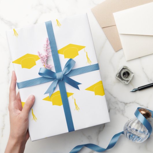 Geel afstuderen pet simpel cadeaupapier (Geschenken)