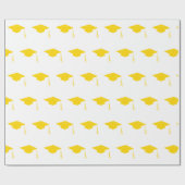 Geel afstuderen pet simpel cadeaupapier (Vlak)