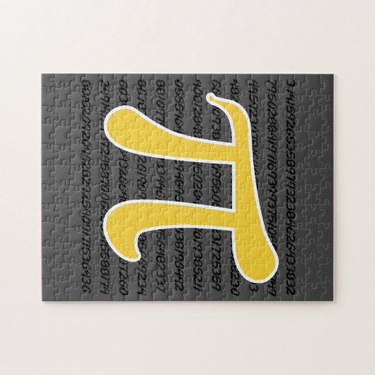 Geel Amber Pi symbool Legpuzzel (Horizontaal)