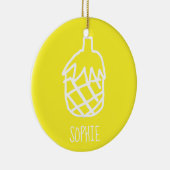 Geel anananas modern eenvoudig ontwerp keramisch ornament (Rechts)