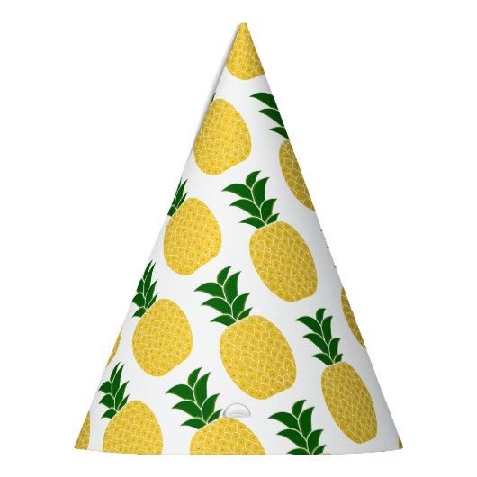 Geel ananaspatroon feesthoedjes (Links)