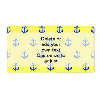 Geel ankerpatroon etiket