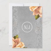 Geel Antiek Roos Elegant Wedding Kaart (Achterkant)