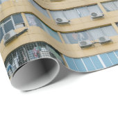 Geel appartementgebouw cadeaupapier (Rol Hoek)