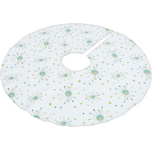 Geel Aqua Blue Atomic Starburst Mid Mod Pattern Kerstboom Rok