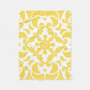 Geel Azulejos Portugees Spaans Mediterraan Fleece Deken