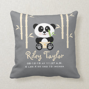Geel Baby Bamboo Panda Kussen