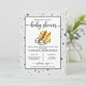 Geel Baby Hoge Topjes Baby shower Kaart (Staand voorkant)