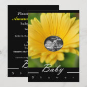 Geel Baby shower Uitnodiging "Kloeiend kind" (Voorkant / Achterkant)