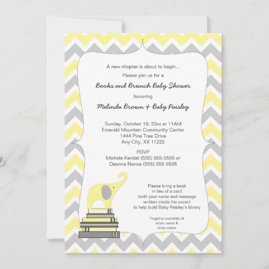 Geel Baby shower van het Elephant Book, boeken en  Kaart (Voorkant)