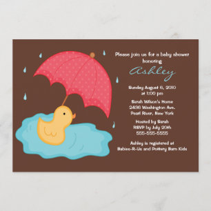 Geel Baby shower van Umbrella Duck Kaart