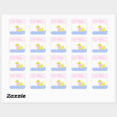 Geel Baby shower Vierkante Sticker (Vel)
