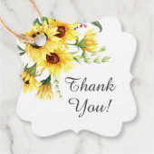 Geel Baby shower Zonnebloem Favor Gift Label (Voorkant)