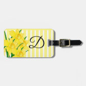 Geel Bagagelabel met deffodis (Voorkant horizontaal)