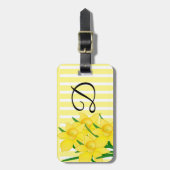 Geel Bagagelabel met deffodis (Voorkant verticaal)