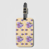 Geel Bagagelabel met Viola Floral Art Pattern (Voorkant (verticaal))