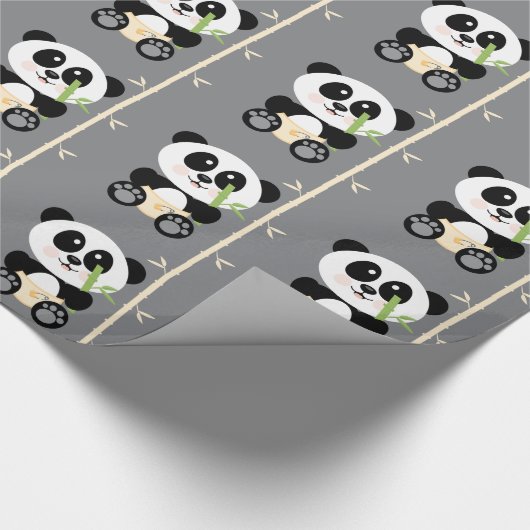 Geel Bamboe Panda in Diapers Cadeaupapier (Hoek)