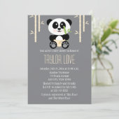 Geel Bamboe Panda in het Baby shower Diapers Kaart (Staand voorkant)