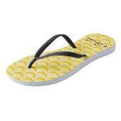 Geel bananenpatroon, aangepaste naam teenslippers (Schuin)