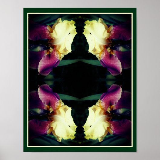 Geel Bearded Iris Flower Abstract Poster (Voorkant)