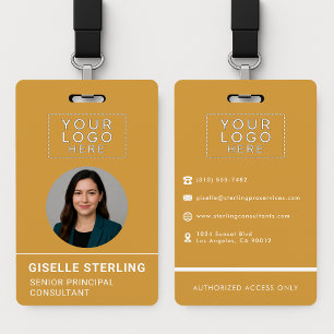 Geel bedrijfsfoto ID logonaamlabel op maat Badge