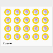 Geel bedrijfslogo ronde sticker (Vel)