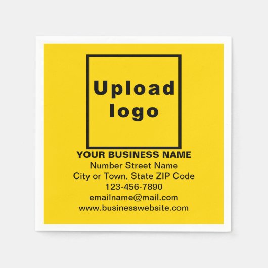 Geel bedrijfsmerk op papieren servet (Voorkant)