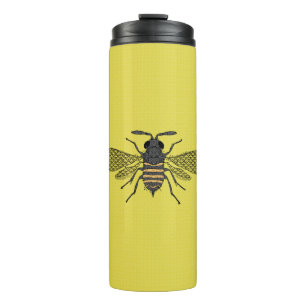Geel bee Decor Honeybee Grafisch Polkadot Thermosbeker