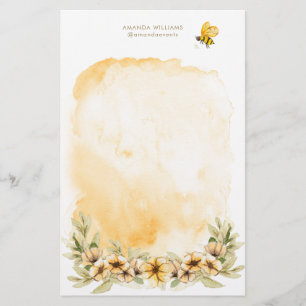 Geel Bee Monogram briefpapier